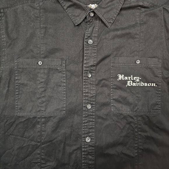 Harley Davidson Shirt XL Biker Skull Mechanic Racing Retro Short Sleeve Work - Picture 3 of 11